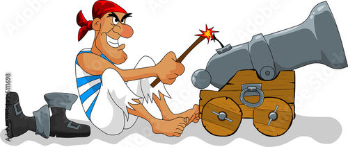 Pirate Firing a Cannon