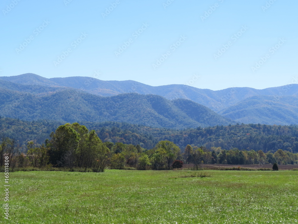 Beautiful landscape photograph of rolling mountain hills