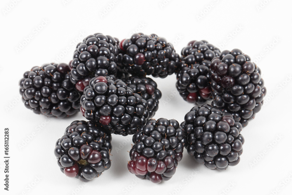 Bunch of fresh organic isolated blackberries Bunch of fresh organic isolated blackberries