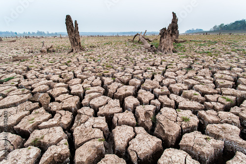 Cracked dry land without water.Abstract background. photo