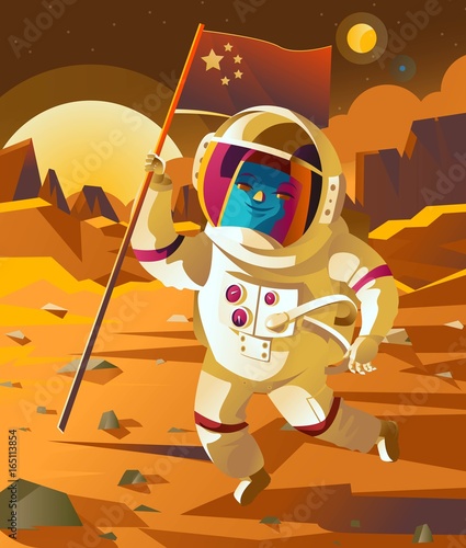 chinese astronaut on mars surface