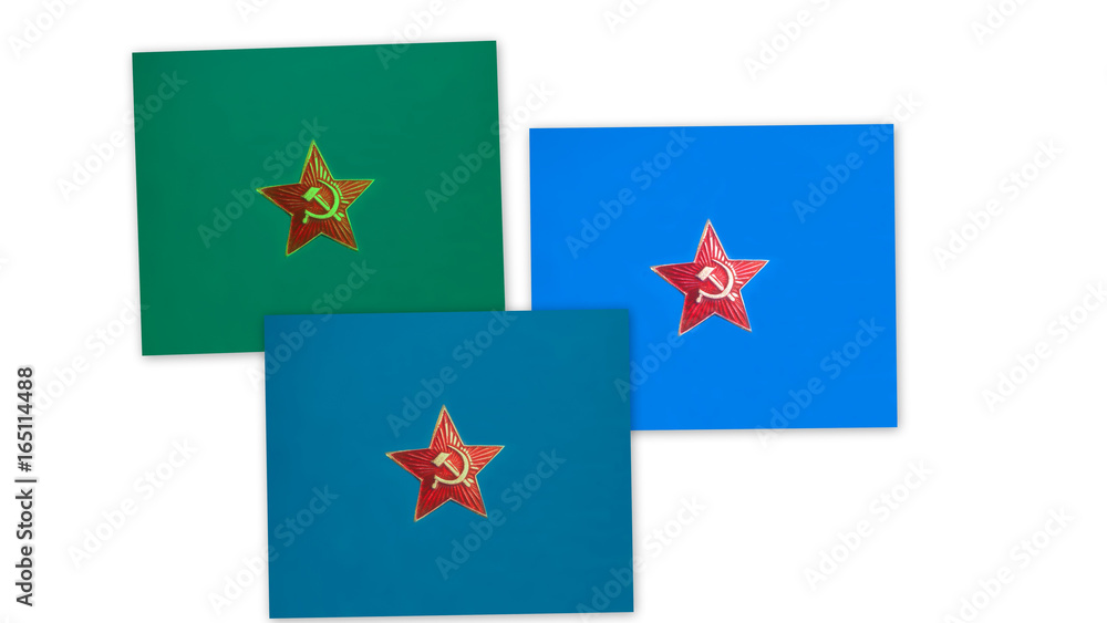 Three Soviet (ussr) stars collage Three Soviet (ussr) stars collage
