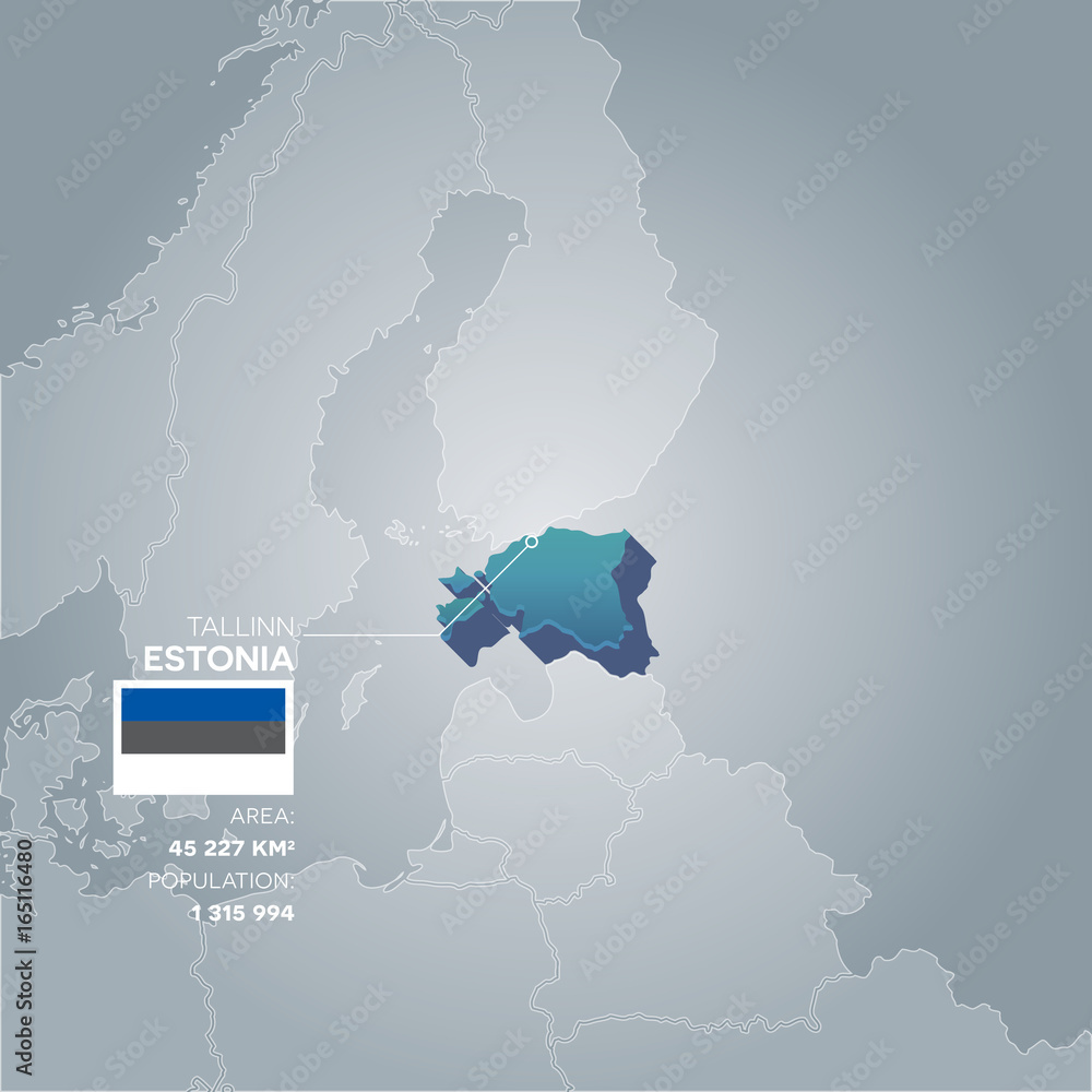 Fototapeta premium Estonia information map.