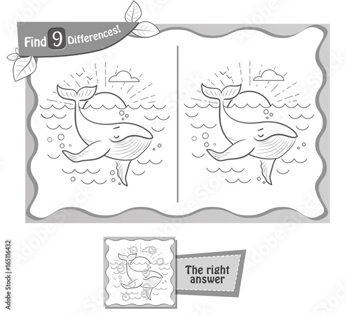 find 9 differences game whale
