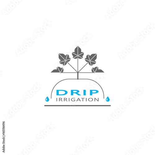 Drip irrigation system logo design template. Vector illustration.
