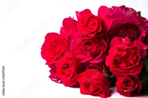 Red roses bouquet isolated on white