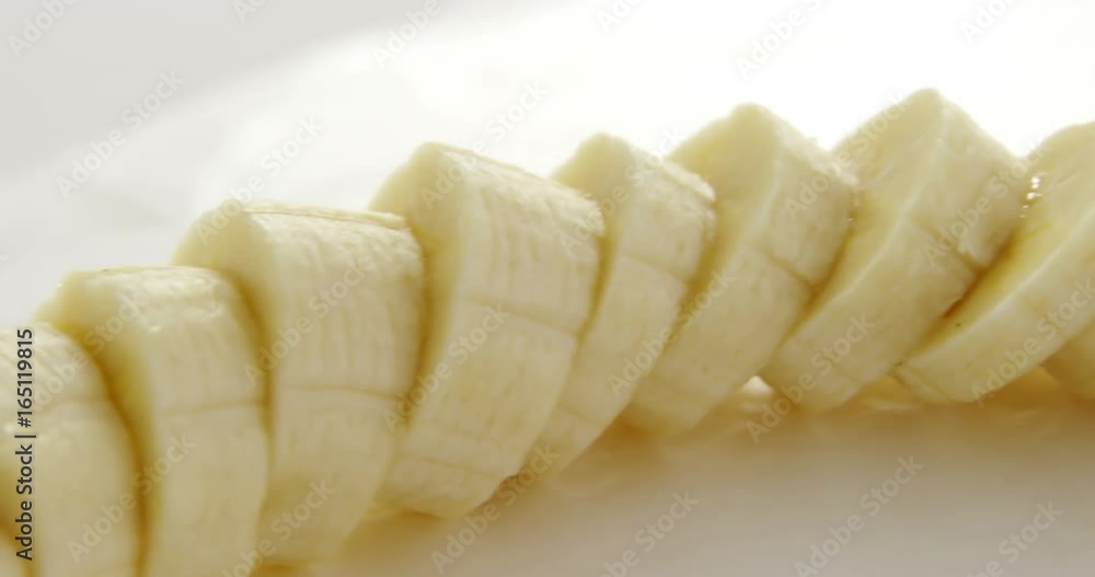 Close-up of fresh sliced bananas Close-up of fresh sliced bananas