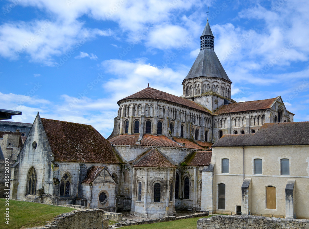 The ancient gothic abbey in the France