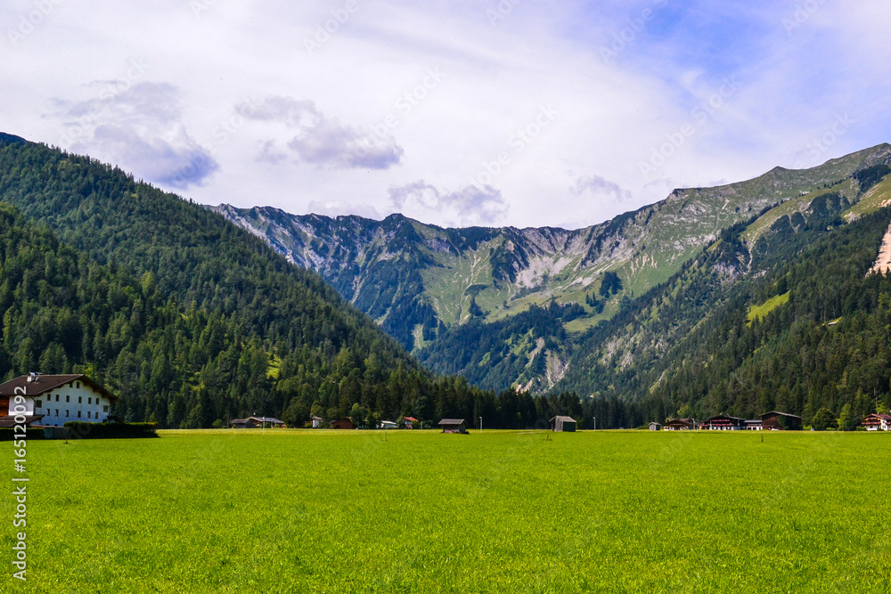 View at Innsbrucks foothills mountain scenery, Austria