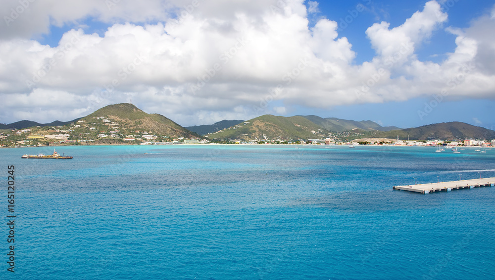 Simpson Bay and Great Bay - Philipsburg Sint Maarten ( Saint Martin ) - Caribbean tropical island