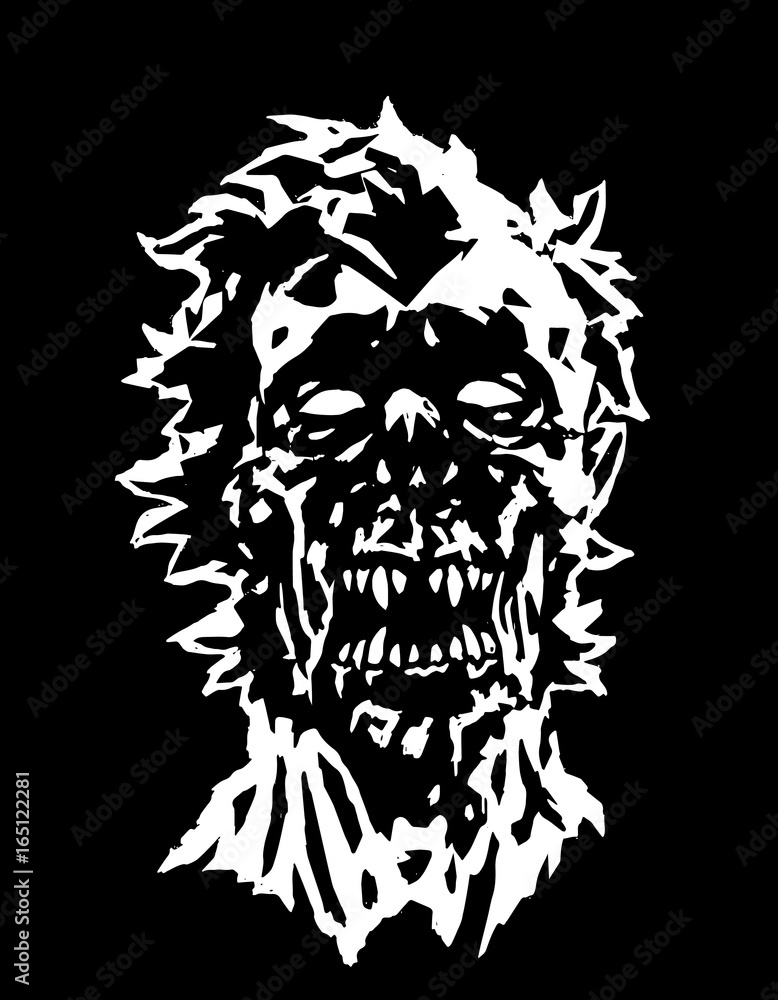 Naklejka premium Head of vampire character concept with a angry face. Vector illustration.