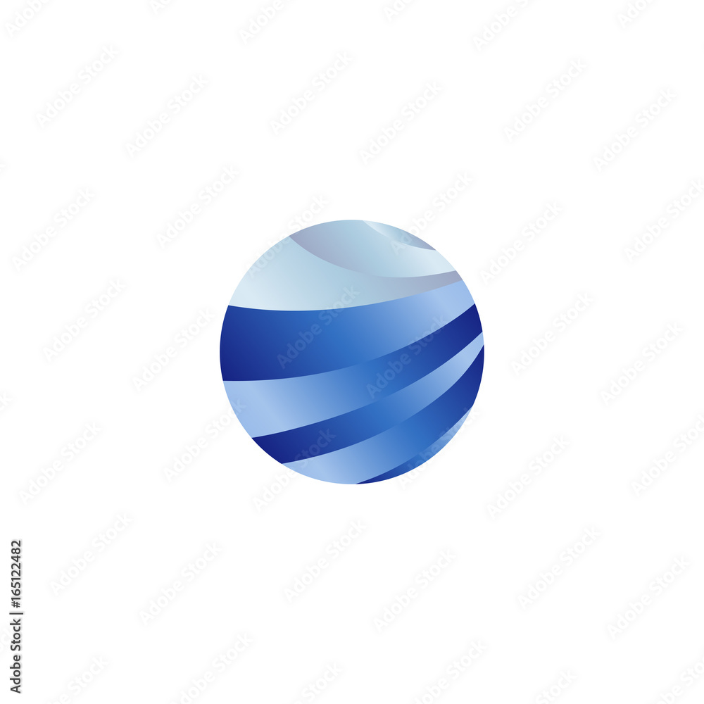 Abstract isolated round shape liquid, blue color ocean, wave and sky, cloud logo. Water stylized vector logotype. Abstract isolated round shape liquid, blue color ocean, wave and sky, cloud logo. Water stylized vector logotype.