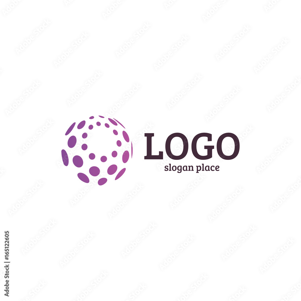 Abstract dotted vector logo template. Miscellaneous universal isolated unusual logotype. Abstract dotted vector logo template. Miscellaneous universal isolated unusual logotype.