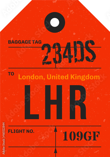 Vintage Luggage Tag. Real looking airport luggage tag.