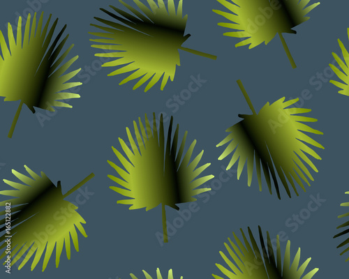 Tropical palm leaves, jungle leaf seamless vector floral pattern background