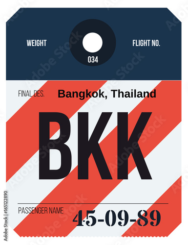 Vintage Luggage Tag. Real looking airport luggage tag.