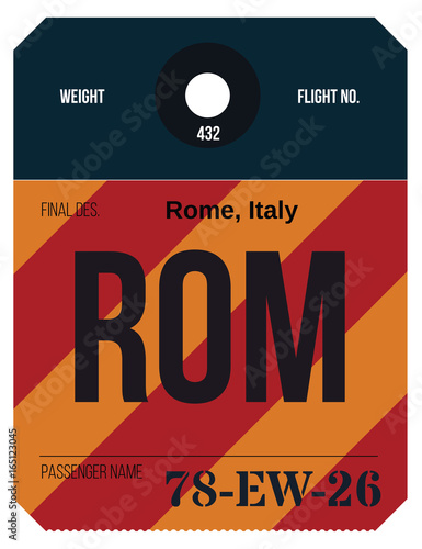 Vintage Luggage Tag. Real looking airport luggage tag.