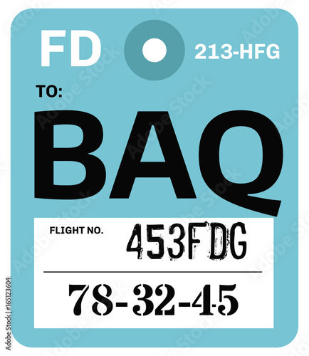 Vintage Luggage Tag. Real looking airport luggage tag.