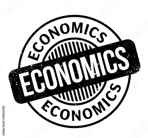 Economics rubber stamp. Grunge design with dust scratches. Effects can be easily removed for a clean, crisp look. Color is easily changed.