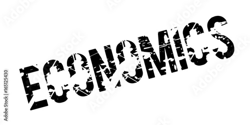 Economics rubber stamp. Grunge design with dust scratches. Effects can be easily removed for a clean, crisp look. Color is easily changed.