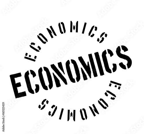 Economics rubber stamp. Grunge design with dust scratches. Effects can be easily removed for a clean, crisp look. Color is easily changed.