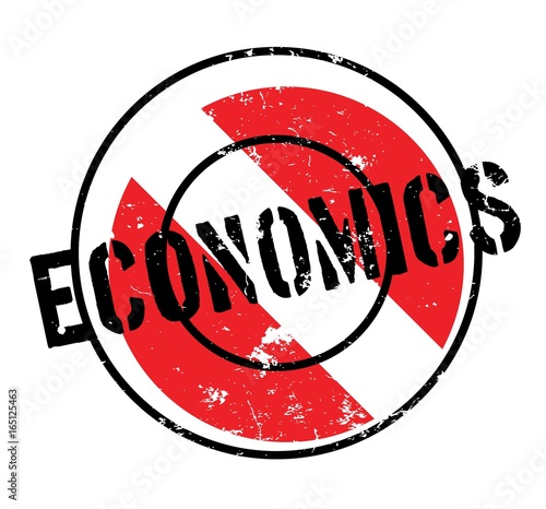 Economics rubber stamp. Grunge design with dust scratches. Effects can be easily removed for a clean, crisp look. Color is easily changed.