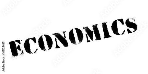 Economics rubber stamp. Grunge design with dust scratches. Effects can be easily removed for a clean, crisp look. Color is easily changed.