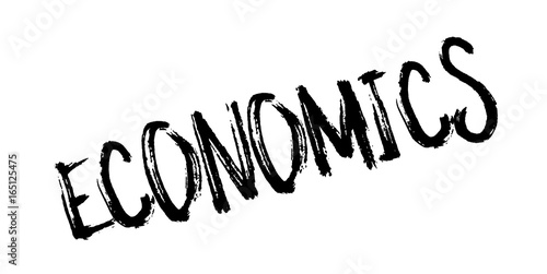 Economics rubber stamp. Grunge design with dust scratches. Effects can be easily removed for a clean, crisp look. Color is easily changed.