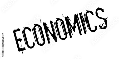 Economics rubber stamp. Grunge design with dust scratches. Effects can be easily removed for a clean, crisp look. Color is easily changed.