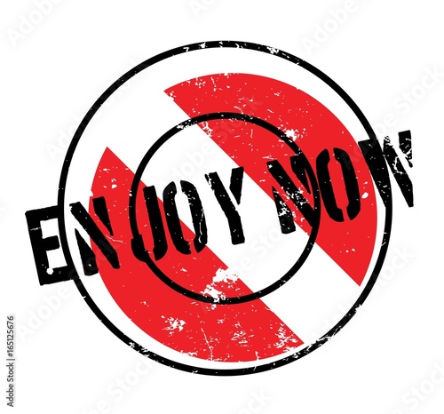 Enjoy Now rubber stamp. Grunge design with dust scratches. Effects can be easily removed for a clean, crisp look. Color is easily changed.
