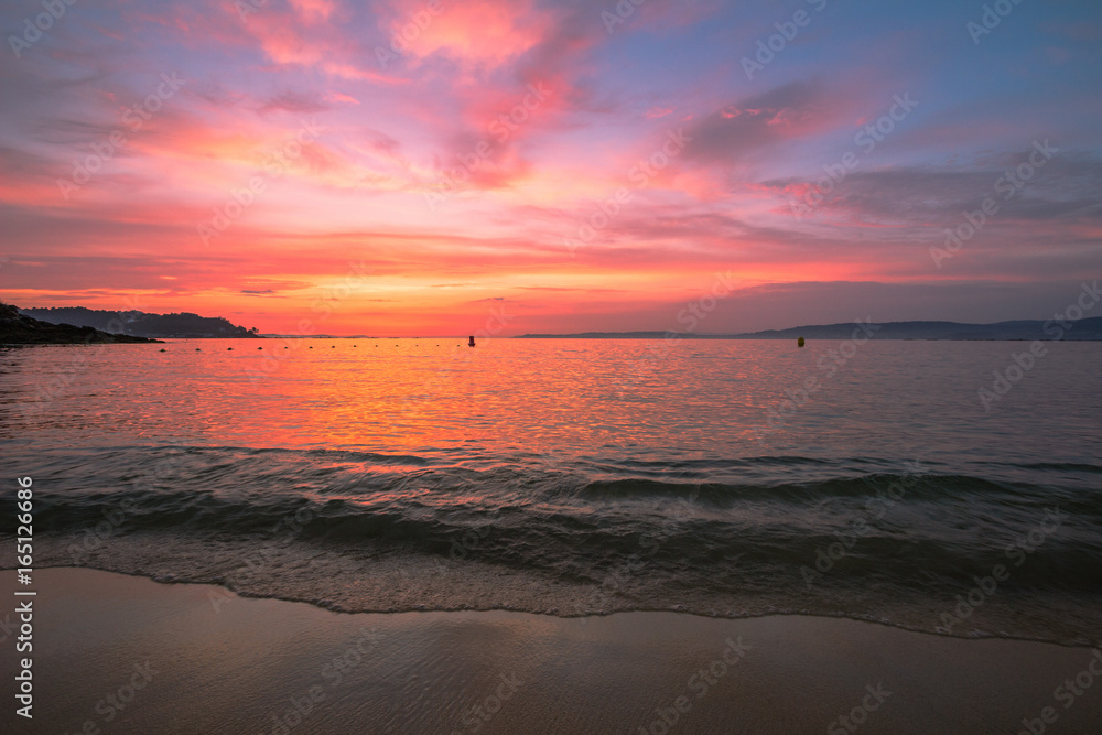 Fototapeta premium Colorful sunset on the beach
