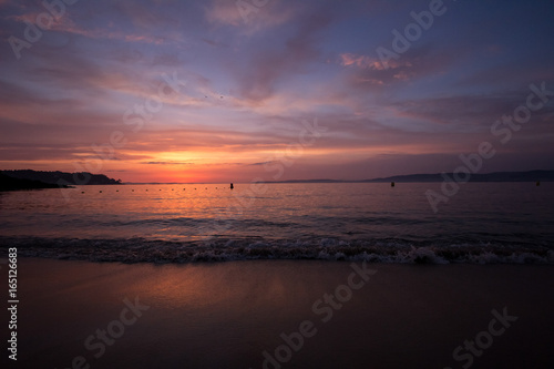 Colorful sunset on the beach