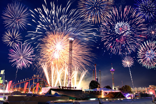 Düsseldorf Kirmes Feuerwerk