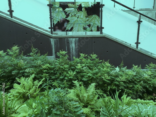 Urban concrete and steel with  plants  structure