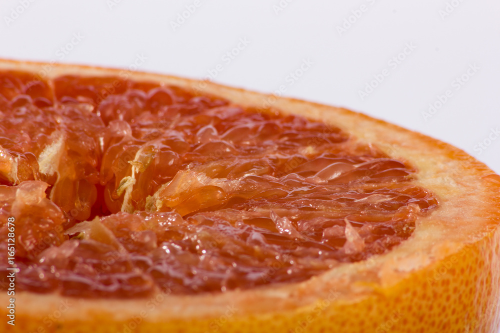 Sliced Pink Grapefruit Closeup Sliced Pink Grapefruit Closeup