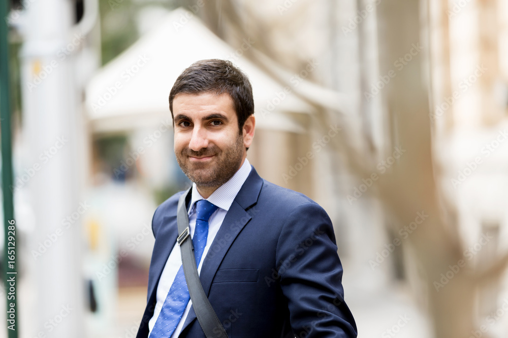 Portrait of handsome businessman outdoor