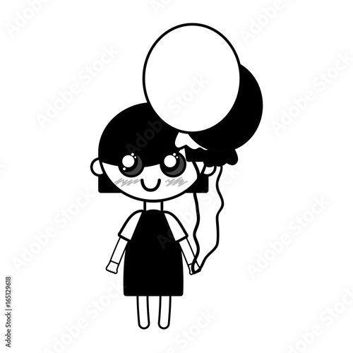 contour beauty girl with balloons and hairstyle design