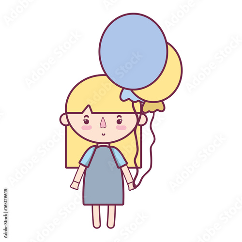 beauty girl with balloons and hairstyle design