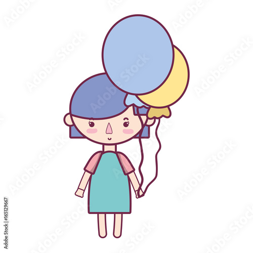 beauty girl with balloons and hairstyle design