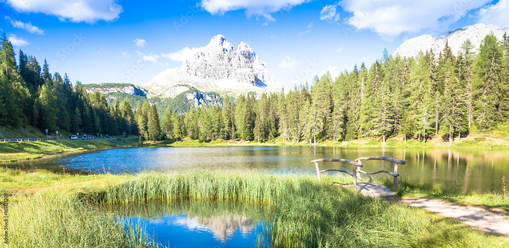 Fototapeta premium Mountain landscape of Dolomiti Region, Italy.