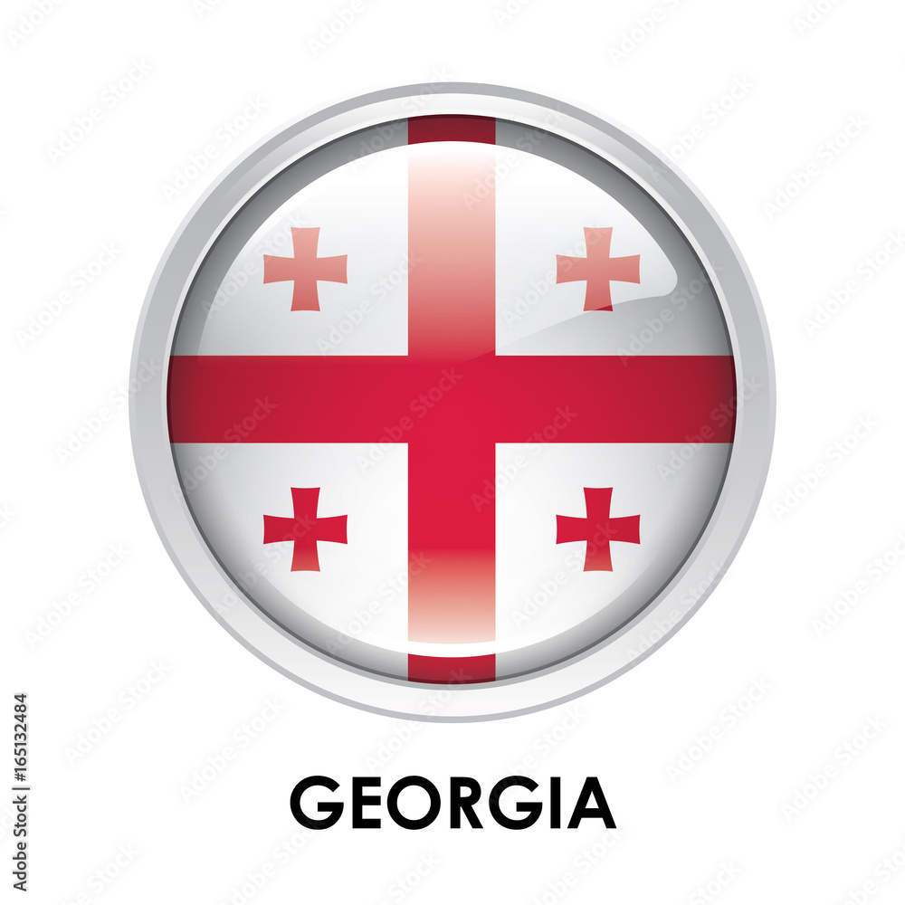 Round flag of Georgia