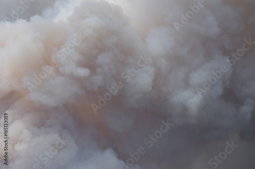Close-up of smoke clouds forming during a fire at the Wharton State Forest.