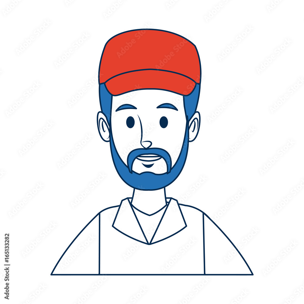 worker portrait of delivery man with cap