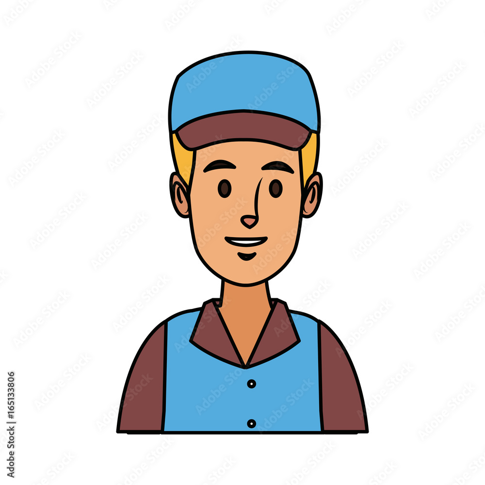 man in uniform of delivery worker character man in uniform of delivery worker character