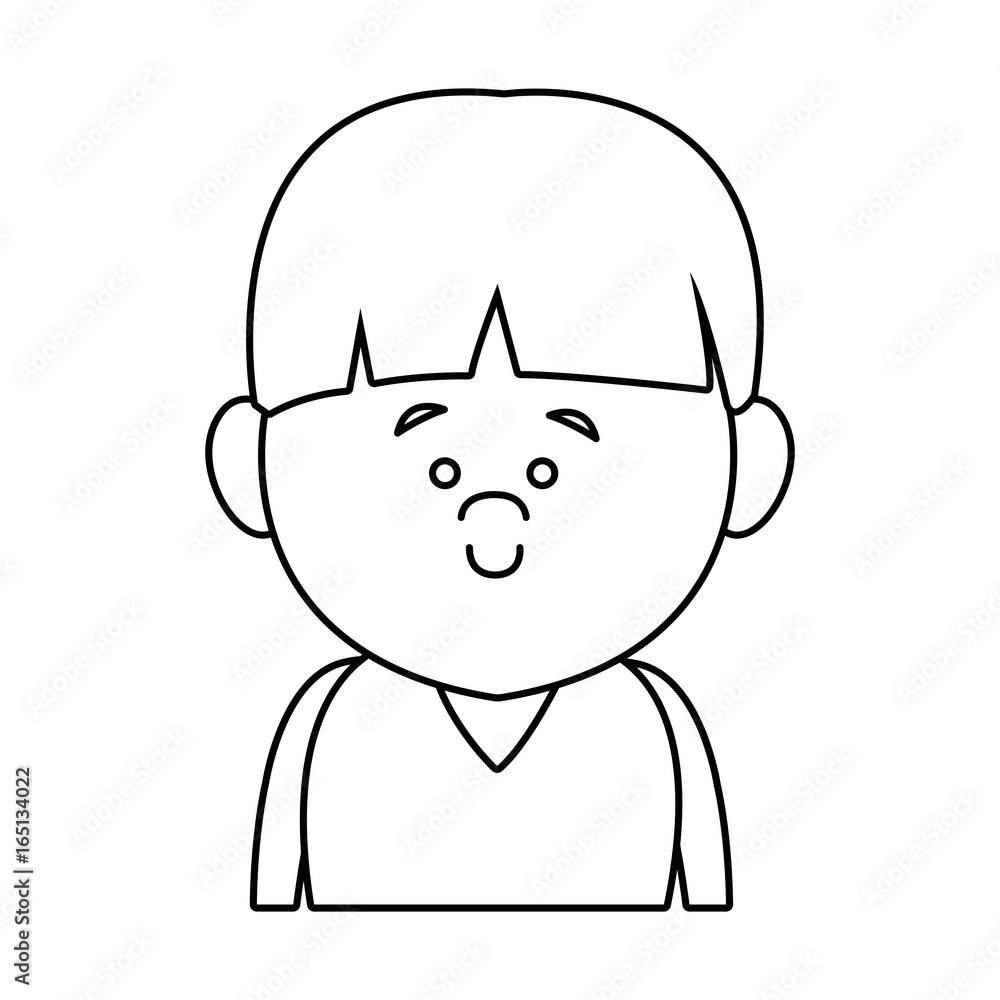 little boy face smile expression cartoon kid