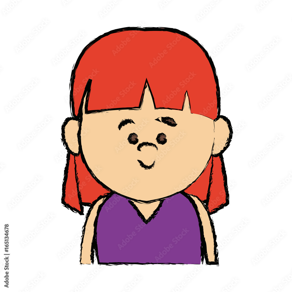 portrait woman smiling cartoon person avatar