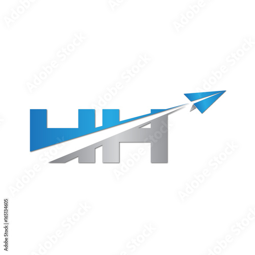 Free Download initial letter HH logo origami paper plane - GFXLoad