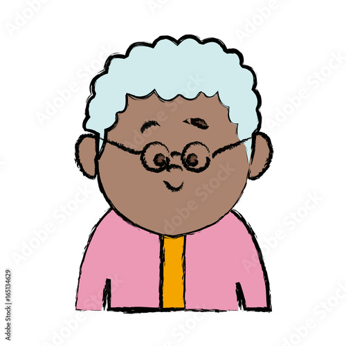 portrait senior woman female cartoon person