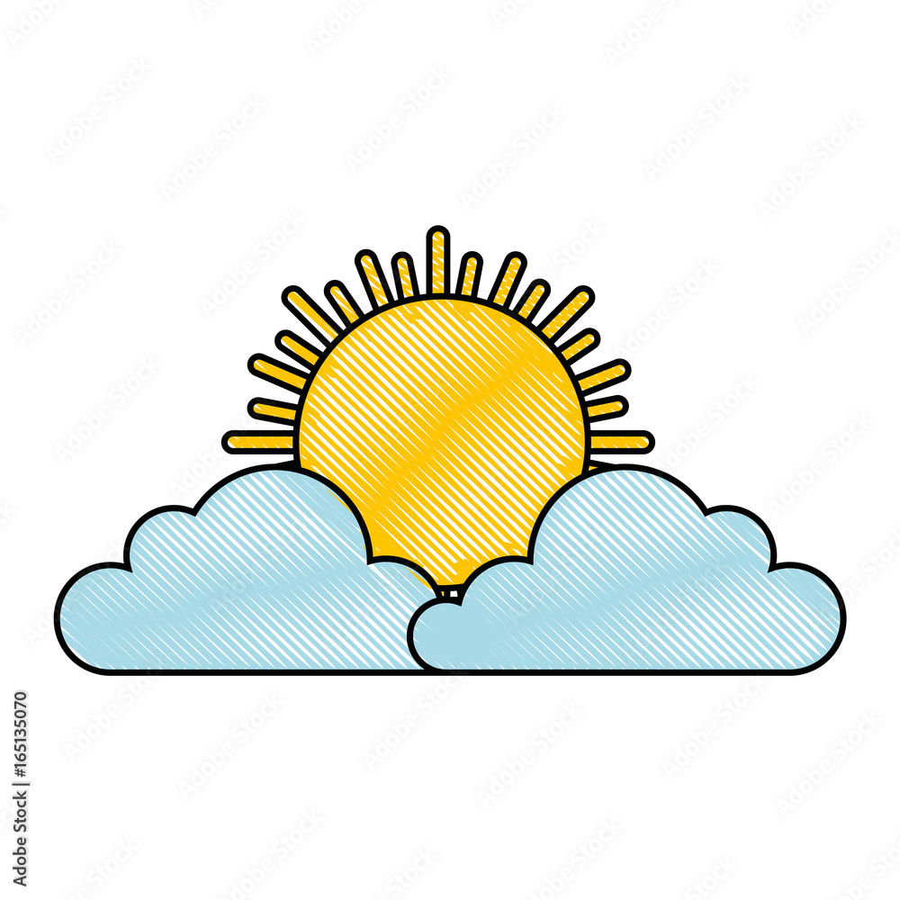 cloud and sun icon over white background vector illustration cloud and sun icon over white background vector illustration