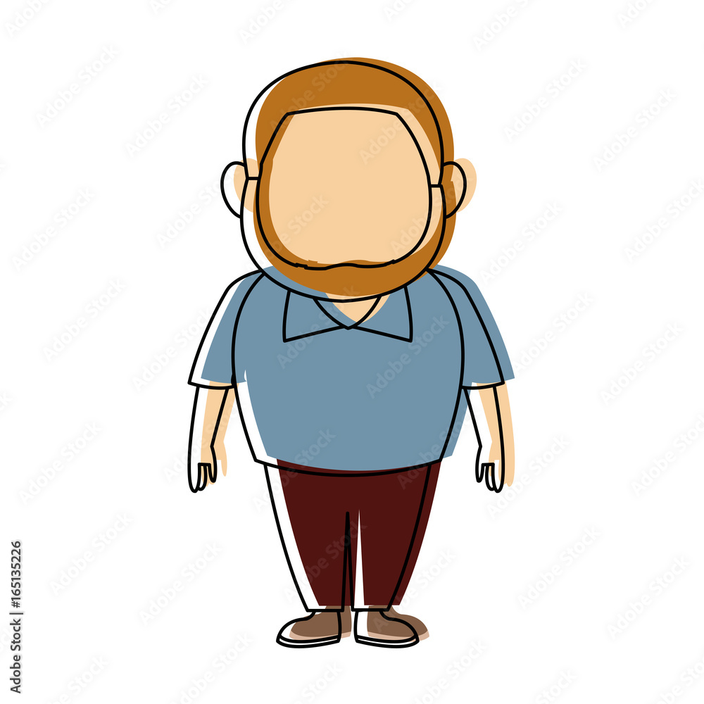 standing man wearing casual clothes cartoon
